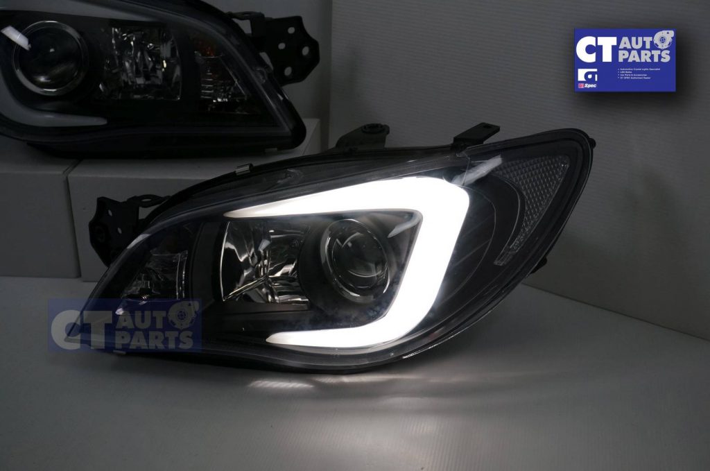 LED 3D Stripe DRL Projector Head Lights for 05-07 Subaru Impreza WRX GD HALOGEN TYPE -6522