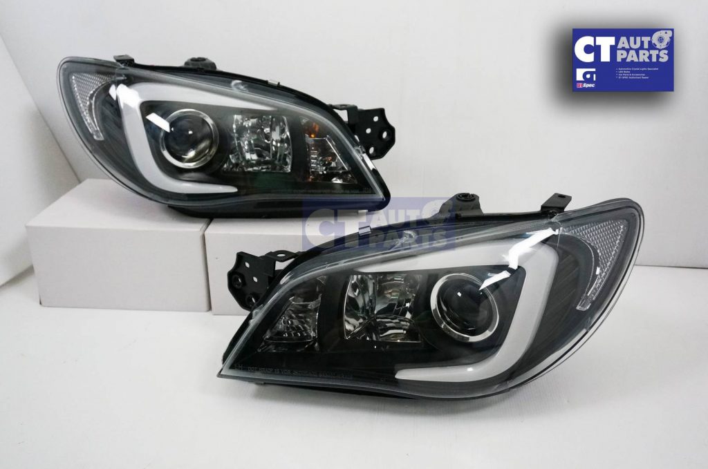 LED 3D Stripe DRL Projector Head Lights for 05-07 Subaru Impreza WRX GD HALOGEN TYPE -6524