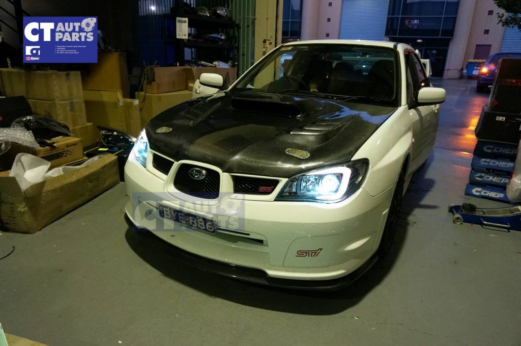 LED 3D Stripe DRL Projector Head Lights for 05-07 Subaru Impreza WRX GD HALOGEN TYPE -6530