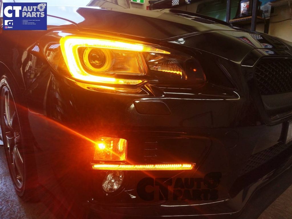 LED DRL Dynamic Indicator Turn Signal Fog Light Bezels Subaru WRX STI 2015+-6625