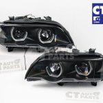 BMW X5 1999-2003 E53 3D LED Halo Projector Headlights - Black-7017