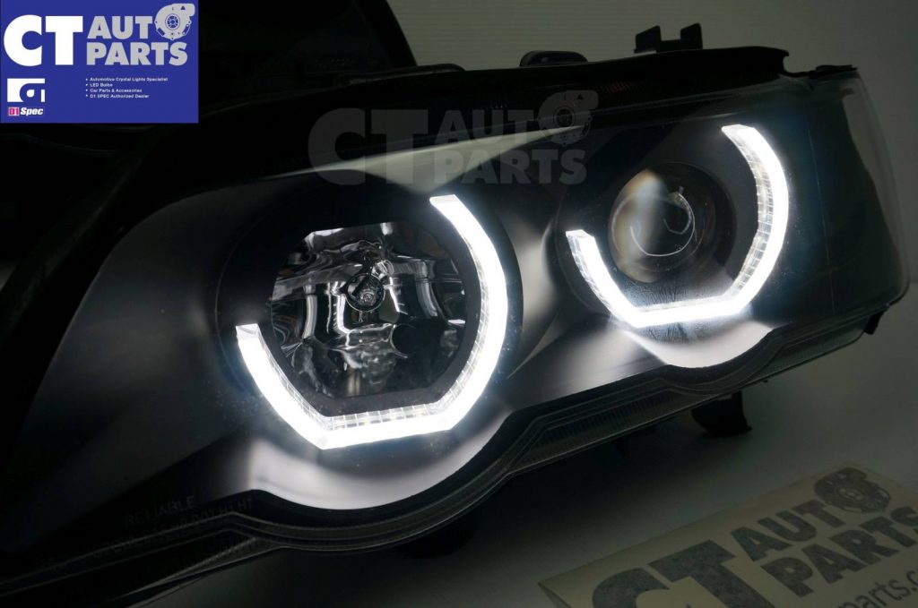 BMW X5 1999-2003 E53 3D LED Halo Projector Headlights - Black-7016