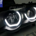 BMW X5 1999-2003 E53 3D LED Halo Projector Headlights - Black-7016