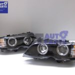 Black CCFL Angeleyes Projector HeadLights for 02-05 BMW 3-SERIES E46 4D 318i 320i 330i -6942