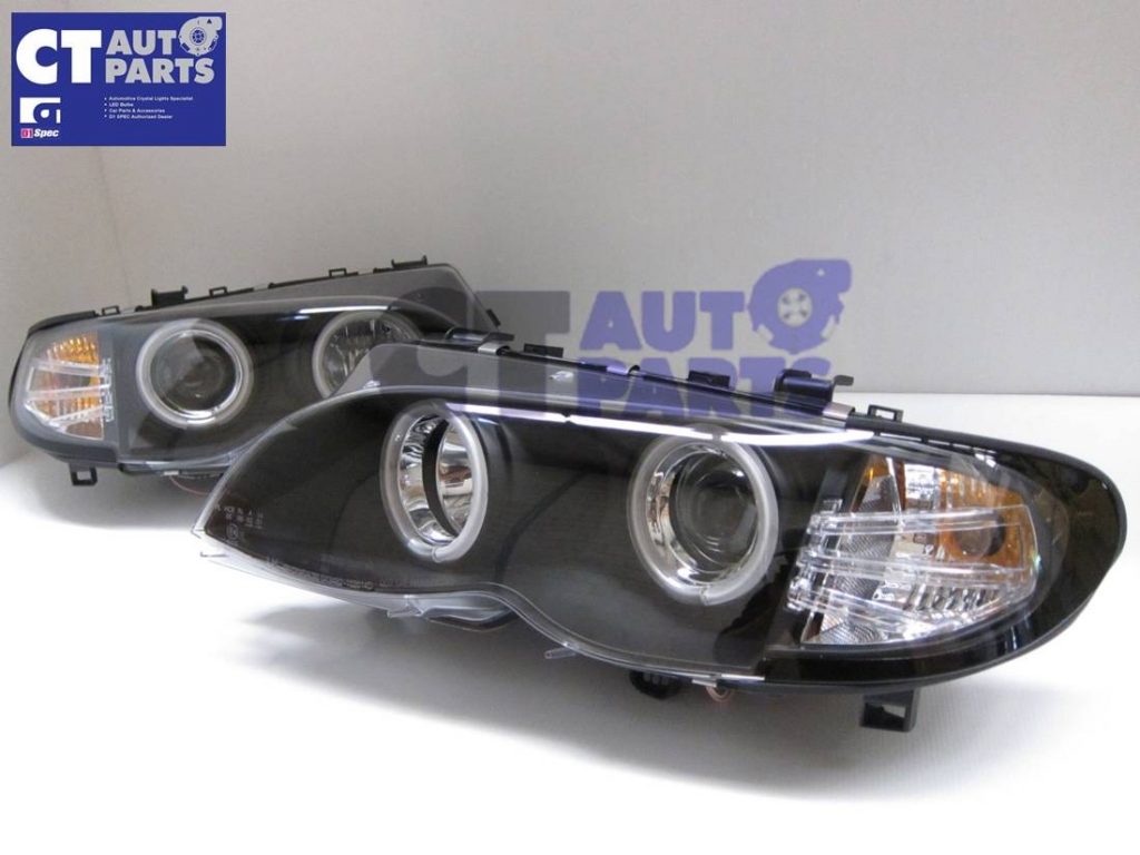 Black CCFL Angeleyes Projector HeadLights for 02-05 BMW 3-SERIES E46 4D 318i 320i 330i -6941