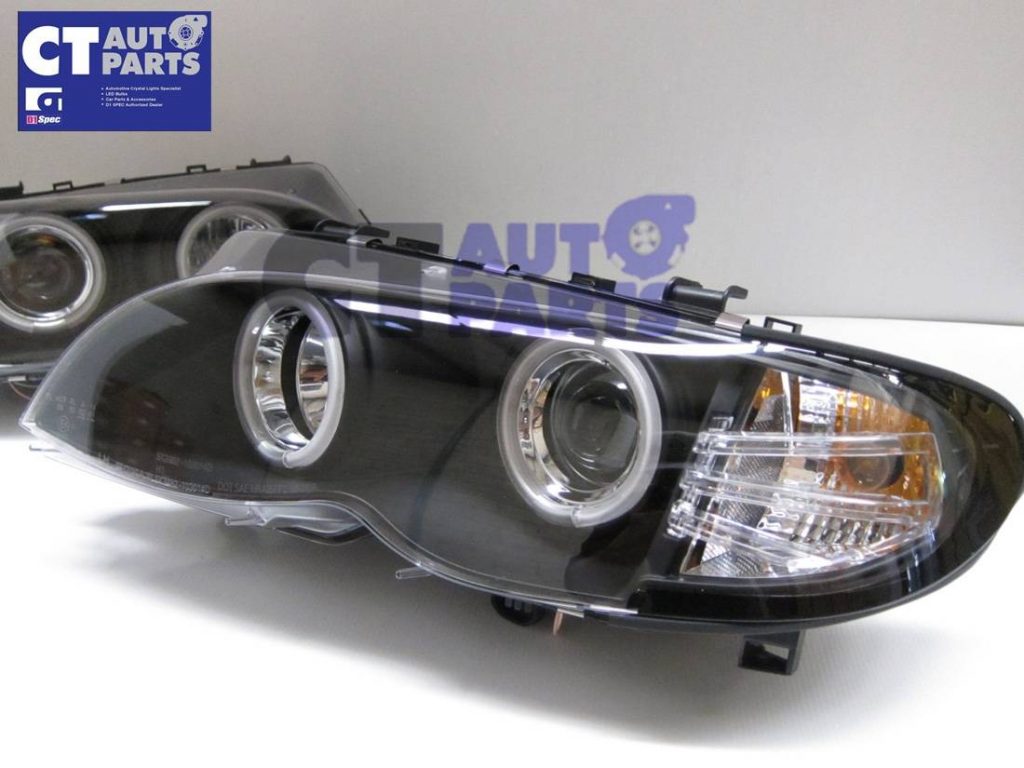 Black CCFL Angeleyes Projector HeadLights for 02-05 BMW 3-SERIES E46 4D 318i 320i 330i -6938