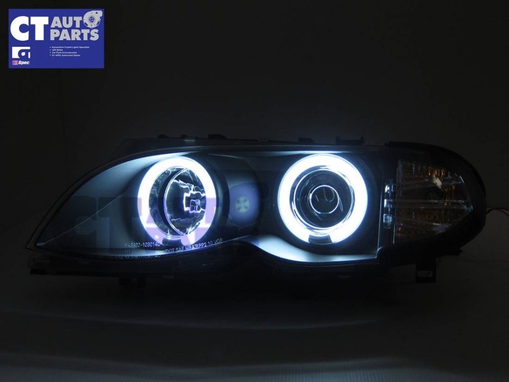 Black CCFL Angeleyes Projector HeadLights for 02-05 BMW 3-SERIES E46 4D 318i 320i 330i -6939