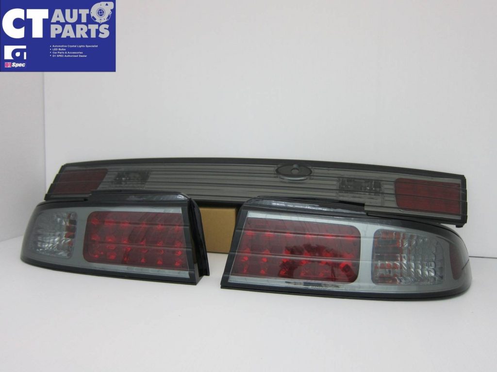 Smoked LED Tail lights & Smoked Garnish for 93-98 NISSAN SILVIA S14 200SX DMAX-6925