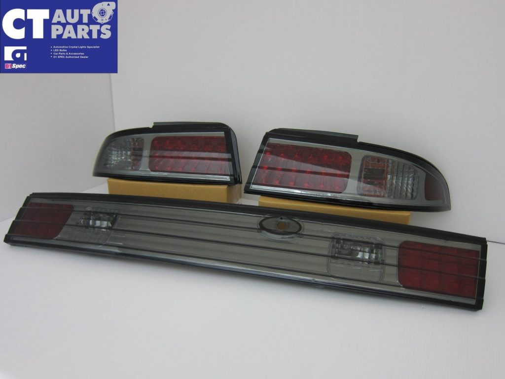 Smoked LED Tail lights & Smoked Garnish for 93-98 NISSAN SILVIA S14 200SX DMAX-6924