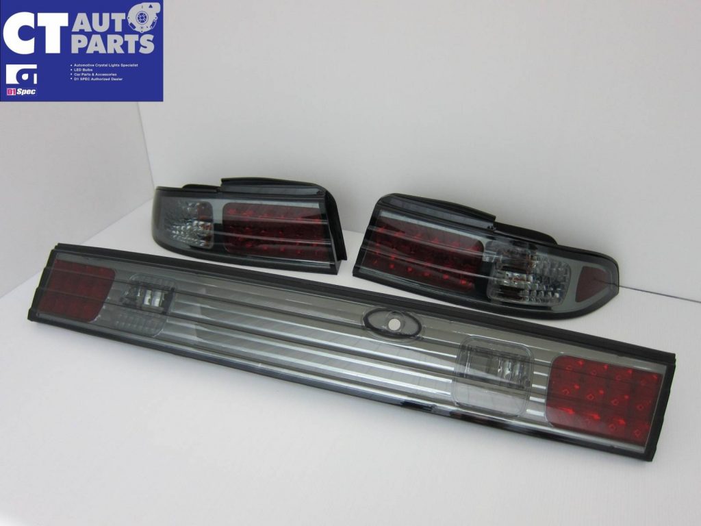 Smoked LED Tail lights & Smoked Garnish for 93-98 NISSAN SILVIA S14 200SX DMAX-6922