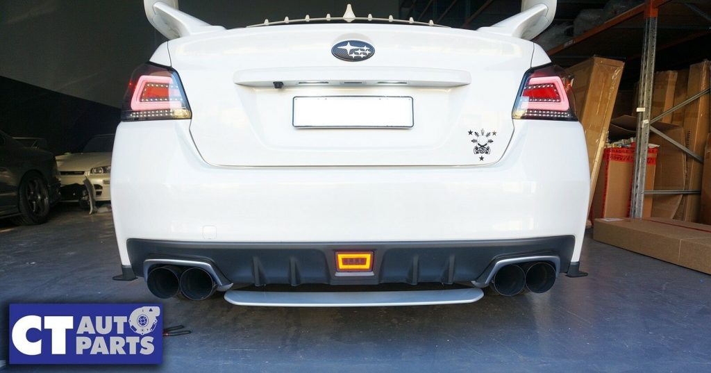 STI Style Rear Bumper Diffuser for 14-19 SUBARU WRX STI Metallic Silver -9463