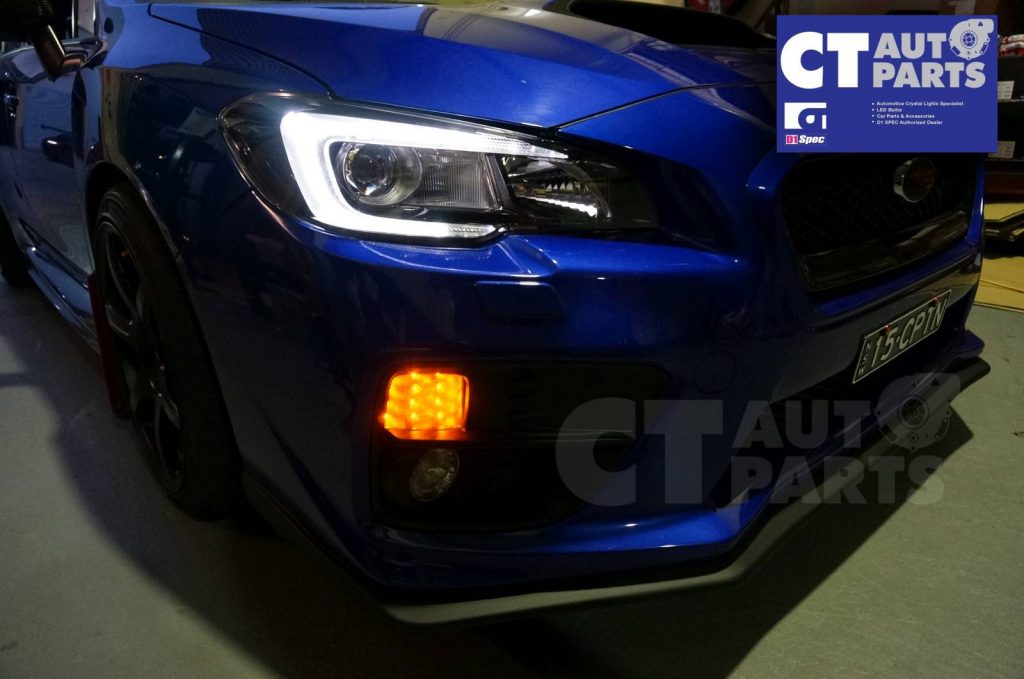 Front Smoked LED Signal Indicator Lights for 14-17 Subaru WRX STI LEVORG-8000