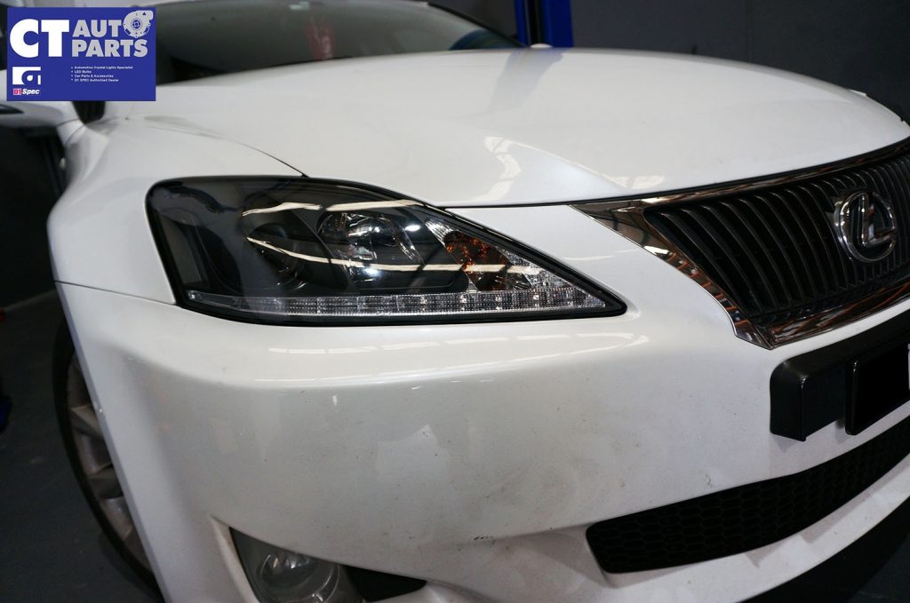 Lexus IS250 IS350 ISF Black LED DRL Day-Time Projector Head Lights Headlight Dynamic Indicator -8733