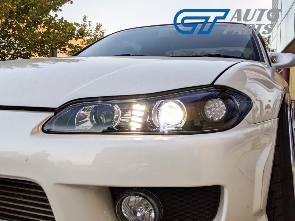 COPLUS Dual LED Projector Head lights LED Indicators for 99-02 Nissan S15 200sx Silvia-13050