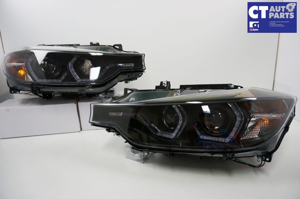 Black LCI Look 3D LED DRL Projector Head Lights for BMW 3 Series F30 F31 12-15-8903