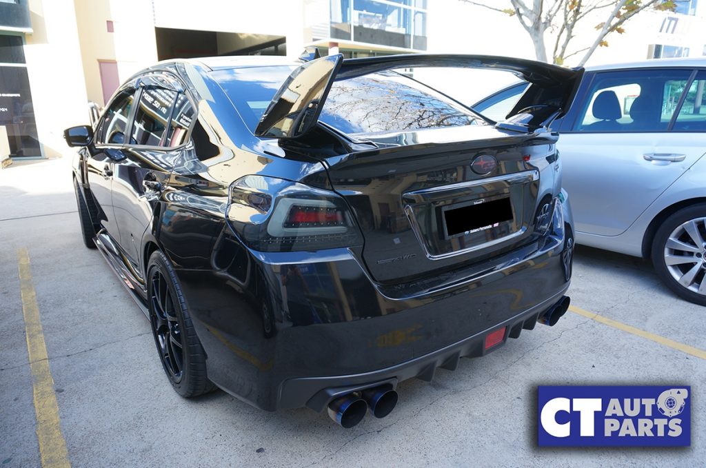 STI Style Trunk Spoiler for 14-19 Subaru WRX STI ABS Painted D4S C Black Silica 3PC-9015