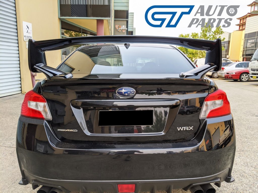 STI Style Trunk Spoiler for 14-19 Subaru WRX STI ABS Painted D4S C Black Silica 3PC-12406