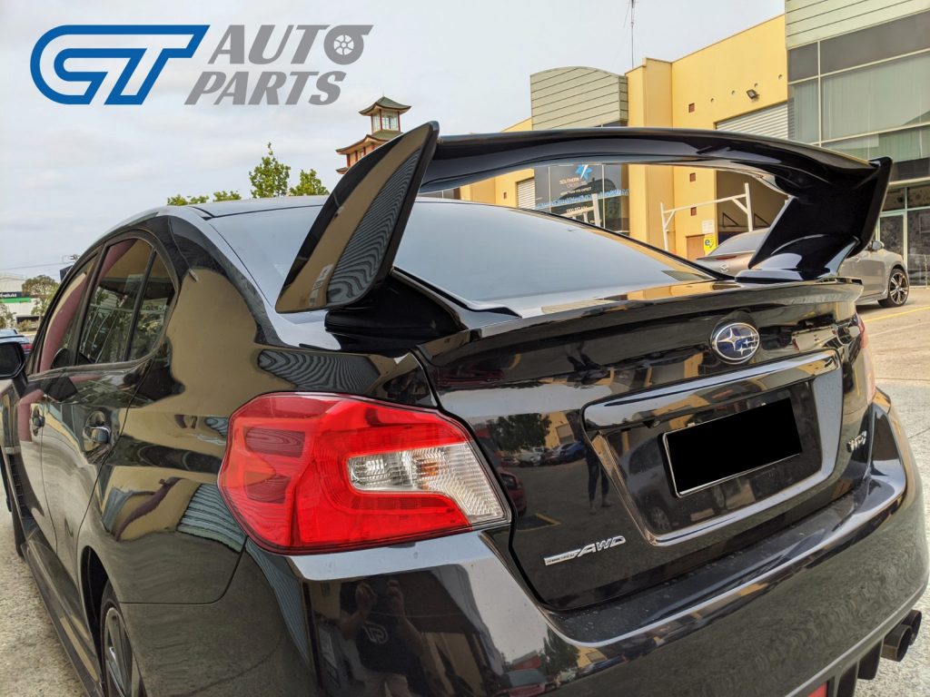 STI Style Trunk Spoiler for 14-19 Subaru WRX STI ABS Painted D4S C Black Silica 3PC-0