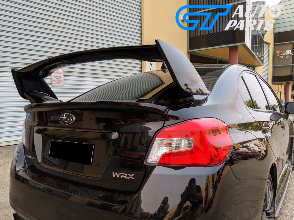 STI Style Trunk Spoiler for 14-19 Subaru WRX STI ABS Painted D4S C Black Silica 3PC-12408