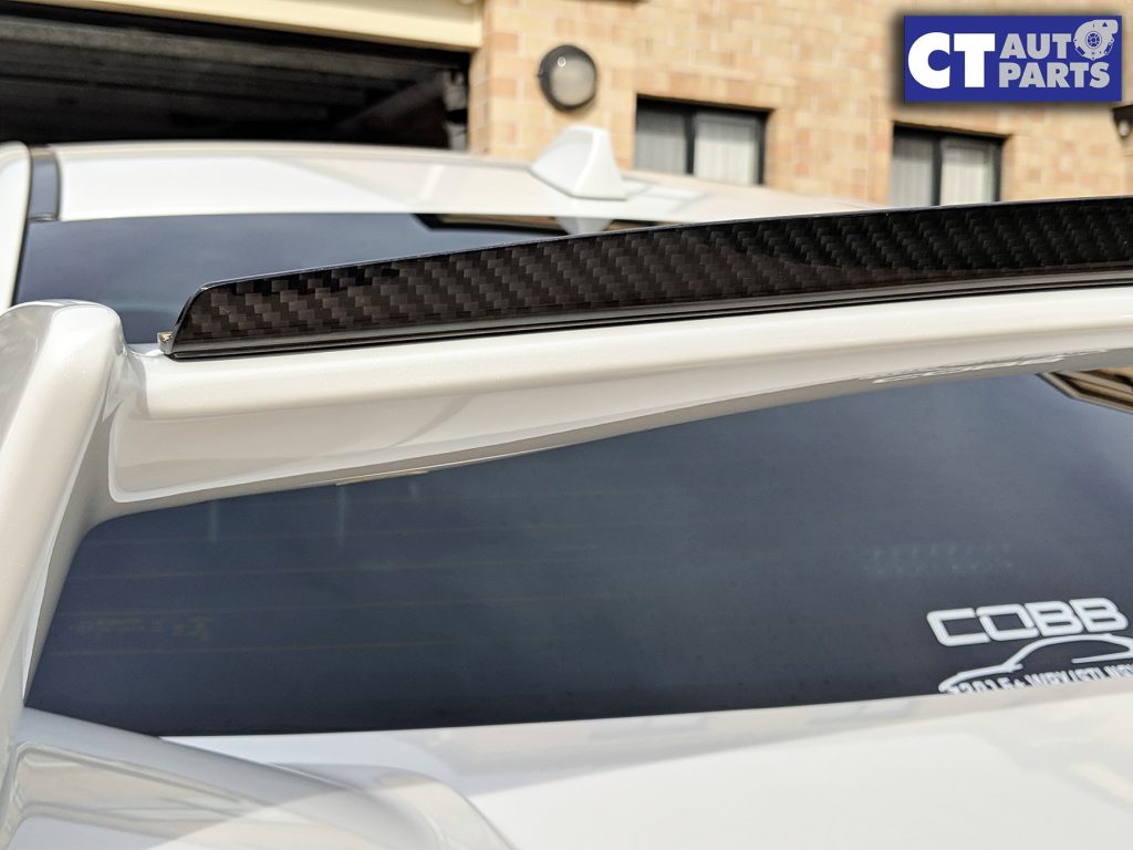 CT AUTO Carbon Fiber Gurney Flap For 14-19 Subaru WRX STI Trunk Spoiler-0