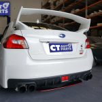 STI Style ABS Rear Bumper Diffuser for 14-19 Subaru WRX STI Premium (BLACK/RED)-9594