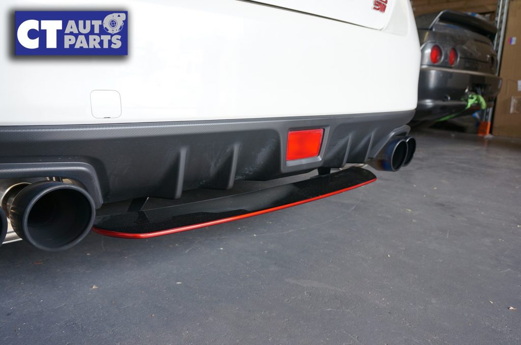 STI Style ABS Rear Bumper Diffuser for 14-19 Subaru WRX STI Premium (BLACK/RED)-9593