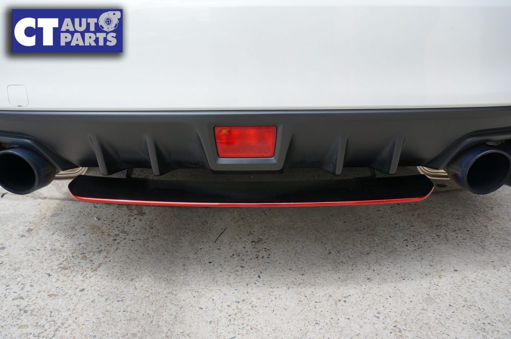 STI Style ABS Rear Bumper Diffuser for 14-19 Subaru WRX STI Premium (BLACK/RED)-9596