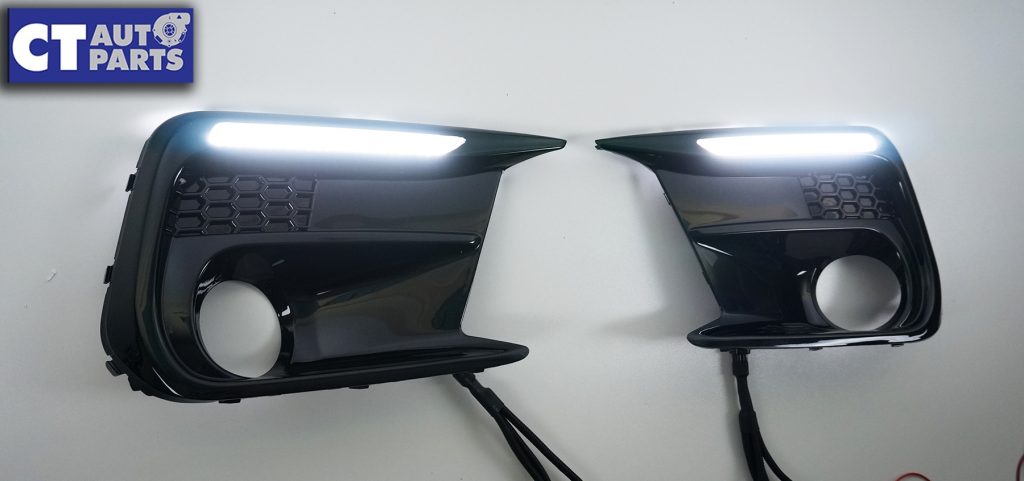 CTAUTO LED DRL Sequential Turn Signal Fog Light Bezels for 18-19 Subaru WRX Premium V1-9441