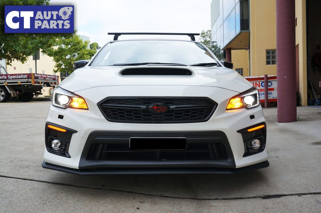 CTAUTO LED DRL Sequential Turn Signal Fog Light Bezels for 18-19 Subaru WRX Premium V1-9500