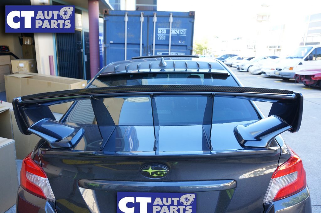 CT AUTO Carbon Fiber Gurney Flap For 14-19 Subaru WRX STI Trunk Spoiler-9938