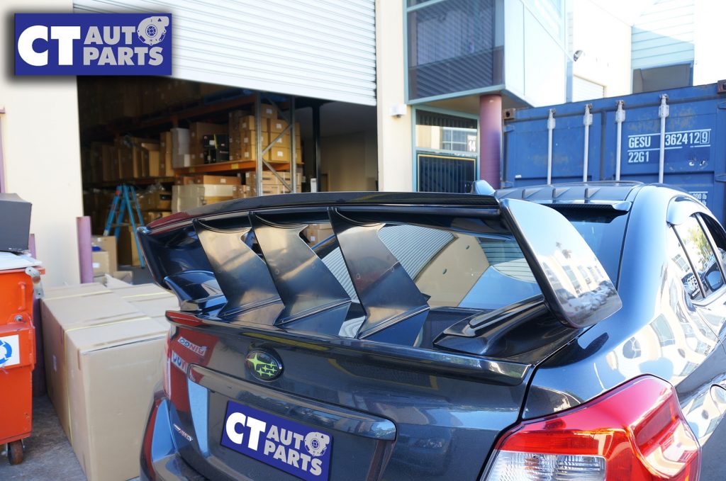 CT AUTO Carbon Fiber Gurney Flap For 14-19 Subaru WRX STI Trunk Spoiler-9939