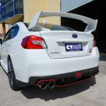 STI Style ABS Rear Bumper Diffuser for 14-19 Subaru WRX STI Premium (BLACK/RED)-9825