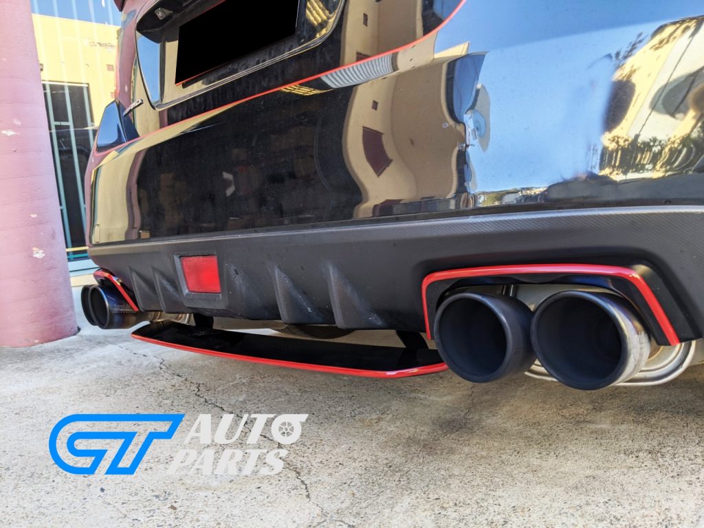 STI Style ABS Rear Bumper Diffuser for 14-19 Subaru WRX STI Premium (BLACK/RED)-13308