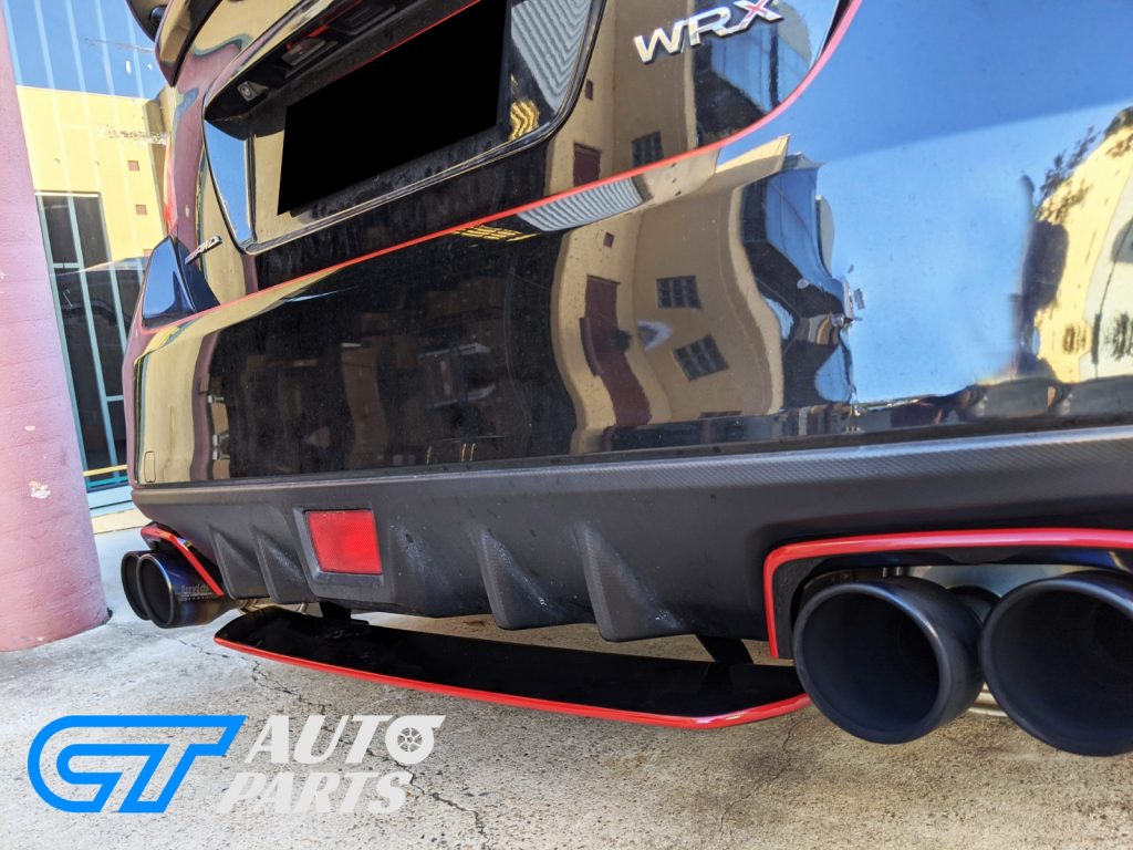 STI Style ABS Rear Bumper Diffuser for 14-19 Subaru WRX STI Premium (BLACK/RED)-0