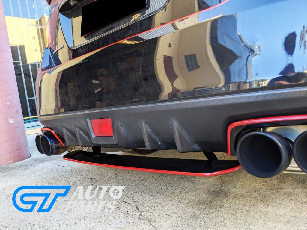 STI Style ABS Rear Bumper Diffuser for 14-19 Subaru WRX STI Premium (BLACK/RED)-13309