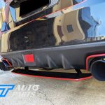 STI Style ABS Rear Bumper Diffuser for 14-19 Subaru WRX STI Premium (BLACK/RED)-13309