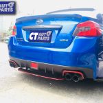 STI Style ABS Rear Bumper Diffuser for 14-19 Subaru WRX STI Premium (BLACK/RED)-9597