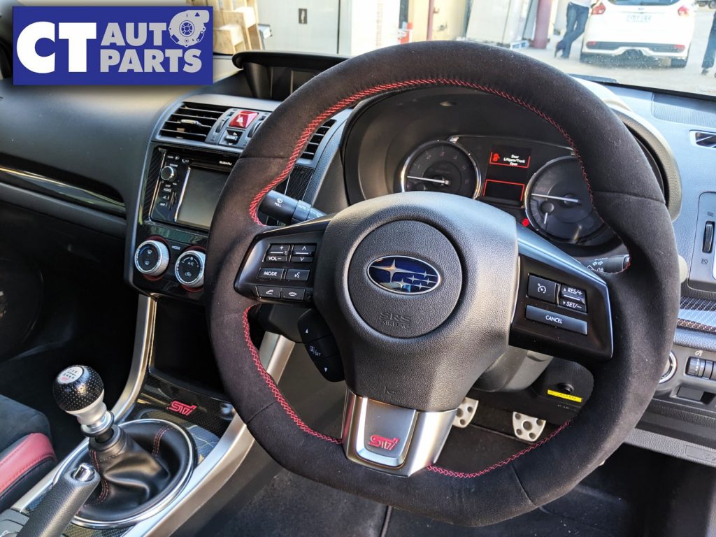 Alcantara Steering Wheel Type RA Style Red Stitching for 14-20 Subaru WRX STI LEVORG -11046