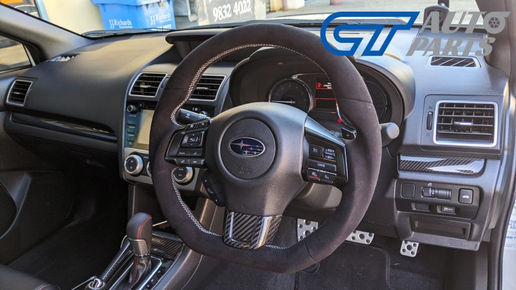 Alcantara Steering Wheel Silver Stitching for 14-19 Subaru WRX STI LEVORGS 208 S209 Style-0