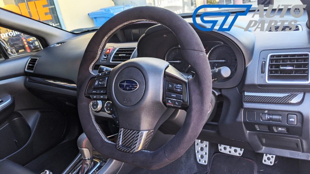 Alcantara Steering Wheel Silver Stitching for 14-19 Subaru WRX STI LEVORGS 208 S209 Style-13721