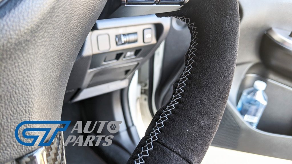 Alcantara Steering Wheel Silver Stitching for 14-19 Subaru WRX STI LEVORGS 208 S209 Style-13722