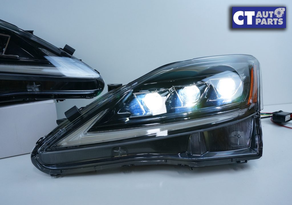 DRL Sequential Turn Signal LED Headlights Dual LED for Lexus IS250 IS350 ISF -10740