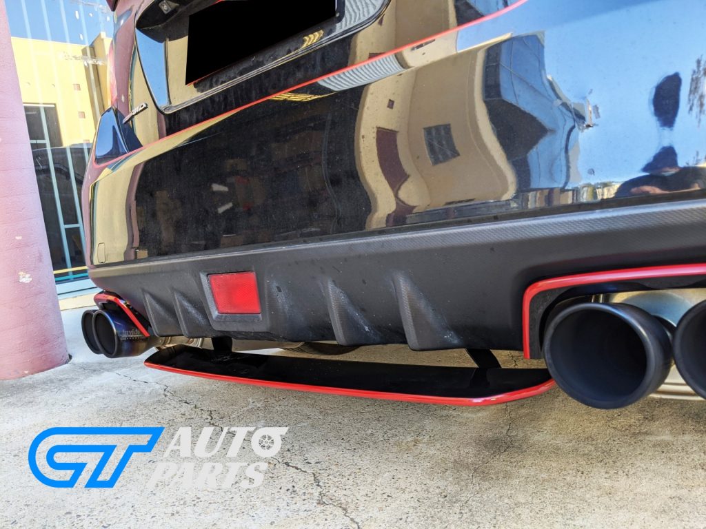 STI Style Black Red Exhaust Cover Heat Surround For 14-19 Subaru WRX STI V1-13305
