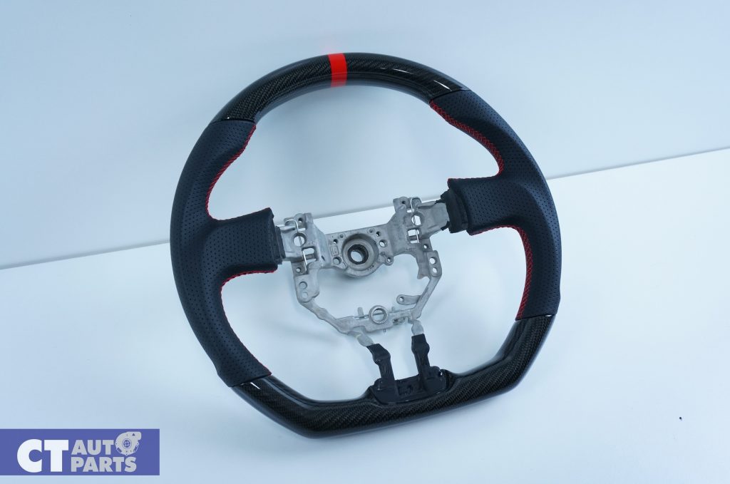 CARBON Fibre LEATHER Steering Wheel Red Line+Stitching for 12-16 TOYOTA 86 Subaru BRZ-11110