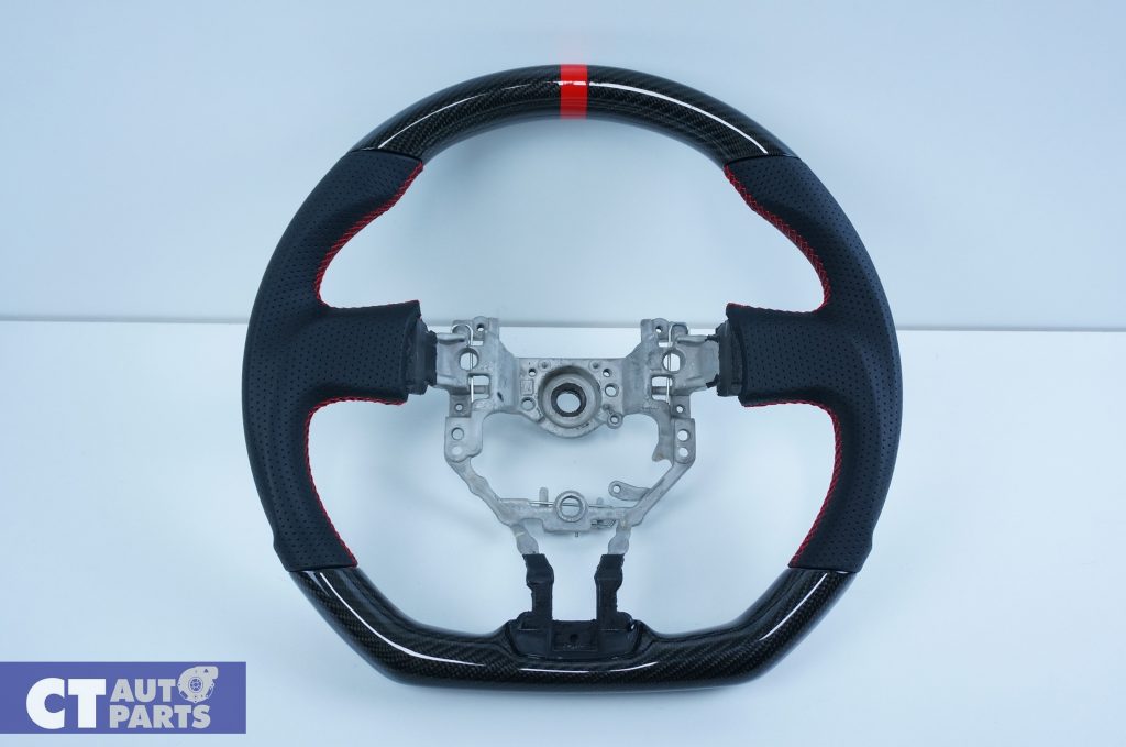 CARBON Fibre LEATHER Steering Wheel Red Line+Stitching for 12-16 TOYOTA 86 Subaru BRZ-11112