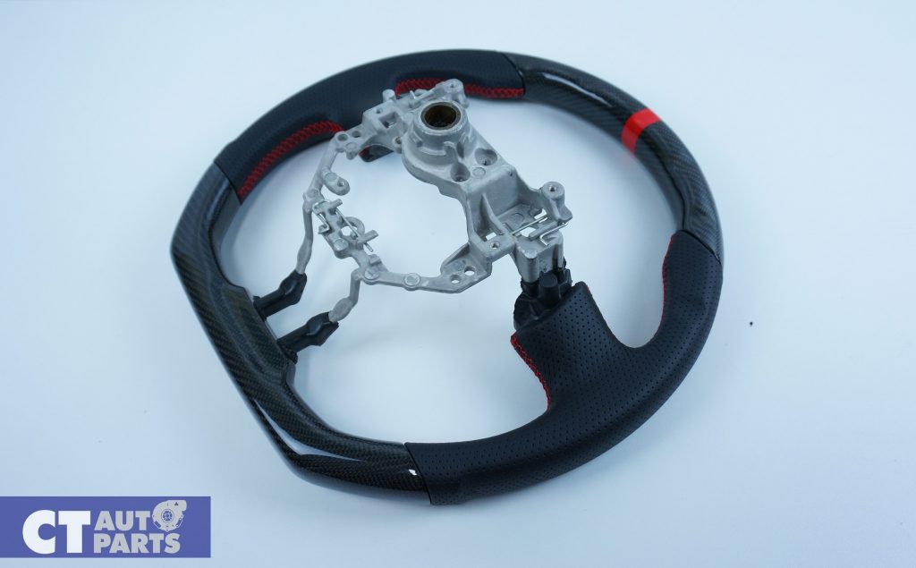 CARBON Fibre LEATHER Steering Wheel Red Line+Stitching for 12-16 TOYOTA 86 Subaru BRZ-11113