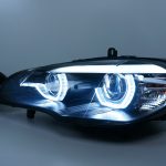 Black 3D Dual LED DRL Projector Head Lights for 07-10 BMW X5 E70 Pre LCI -0