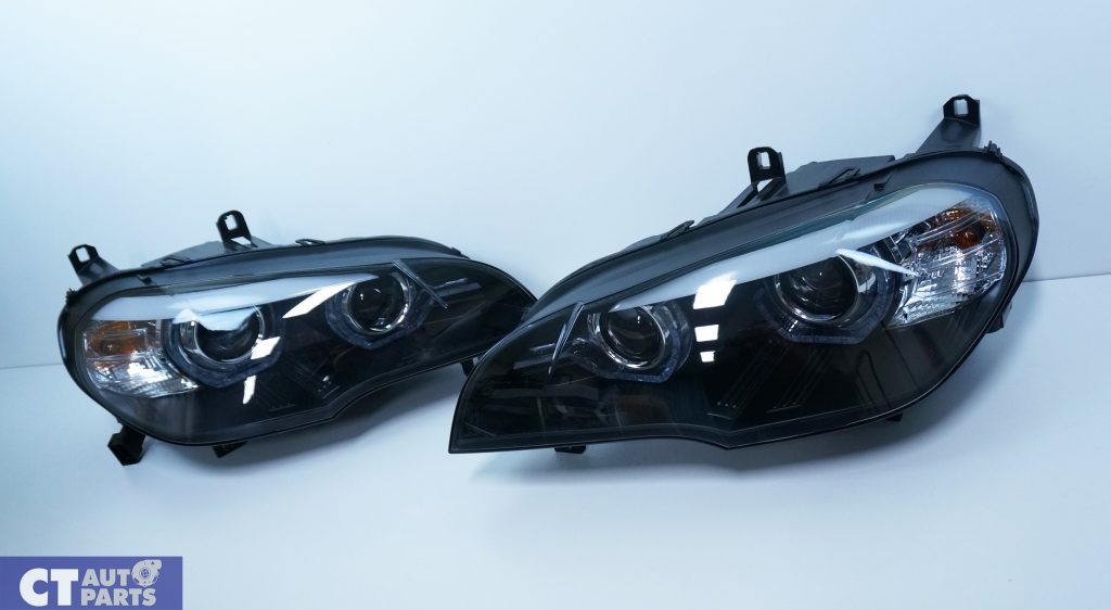 Black 3D Dual LED DRL Projector Head Lights for 07-10 BMW X5 E70 Pre LCI -11298