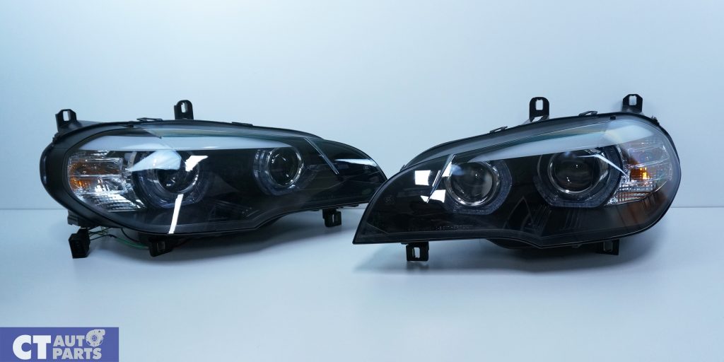 Black 3D Dual LED DRL Projector Head Lights for 07-10 BMW X5 E70 Pre LCI -11299