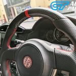 CARBON Fibre LEATHER Steering Wheel Red Line+Stitching for 12-16 TOYOTA 86 Subaru BRZ-12674